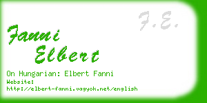 fanni elbert business card